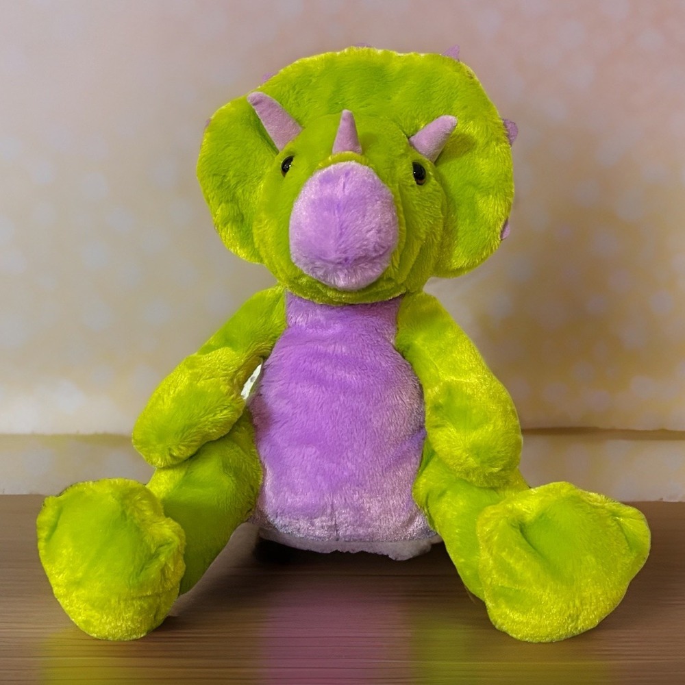 Noah's Ark Animal Workshop DINOSAUR Stuffed Animal Plush Sitting Green Purple